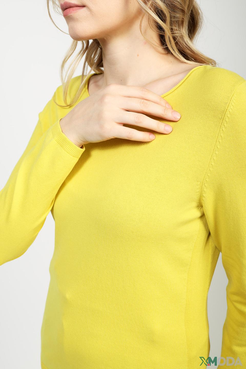 Пуловер Oui жёлтый базовый