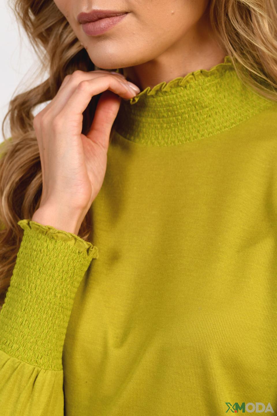 Водолазка Taifun с рюшами оливковая