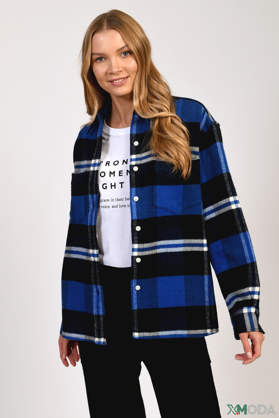 Рубашка Gant в клетку синяя