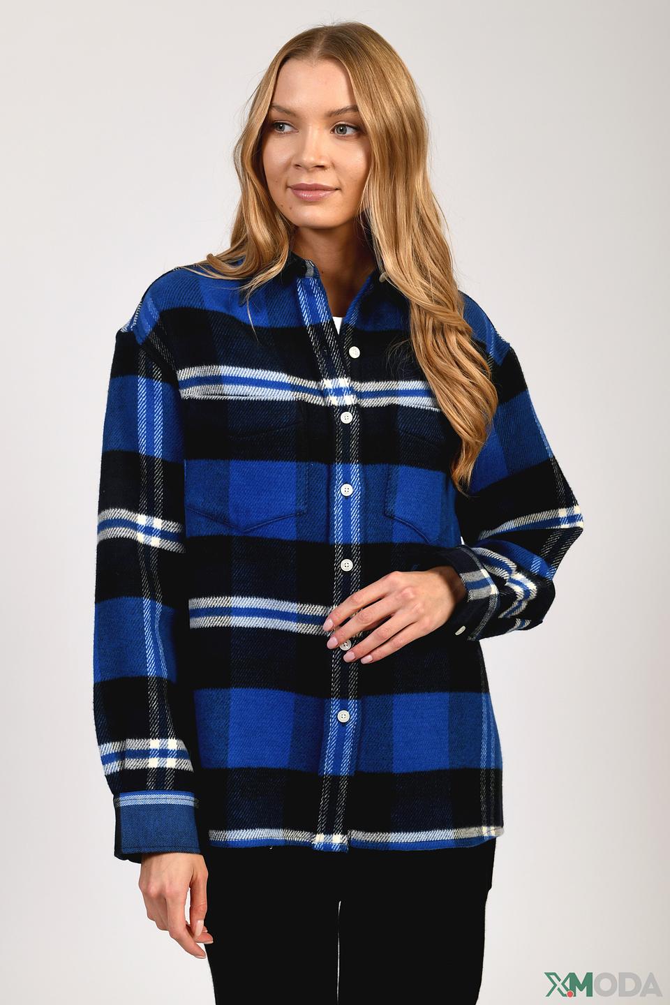 Рубашка Gant в клетку синяя