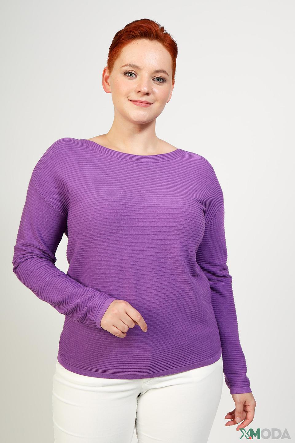 Пуловер Pezzo лиловый с текстурой