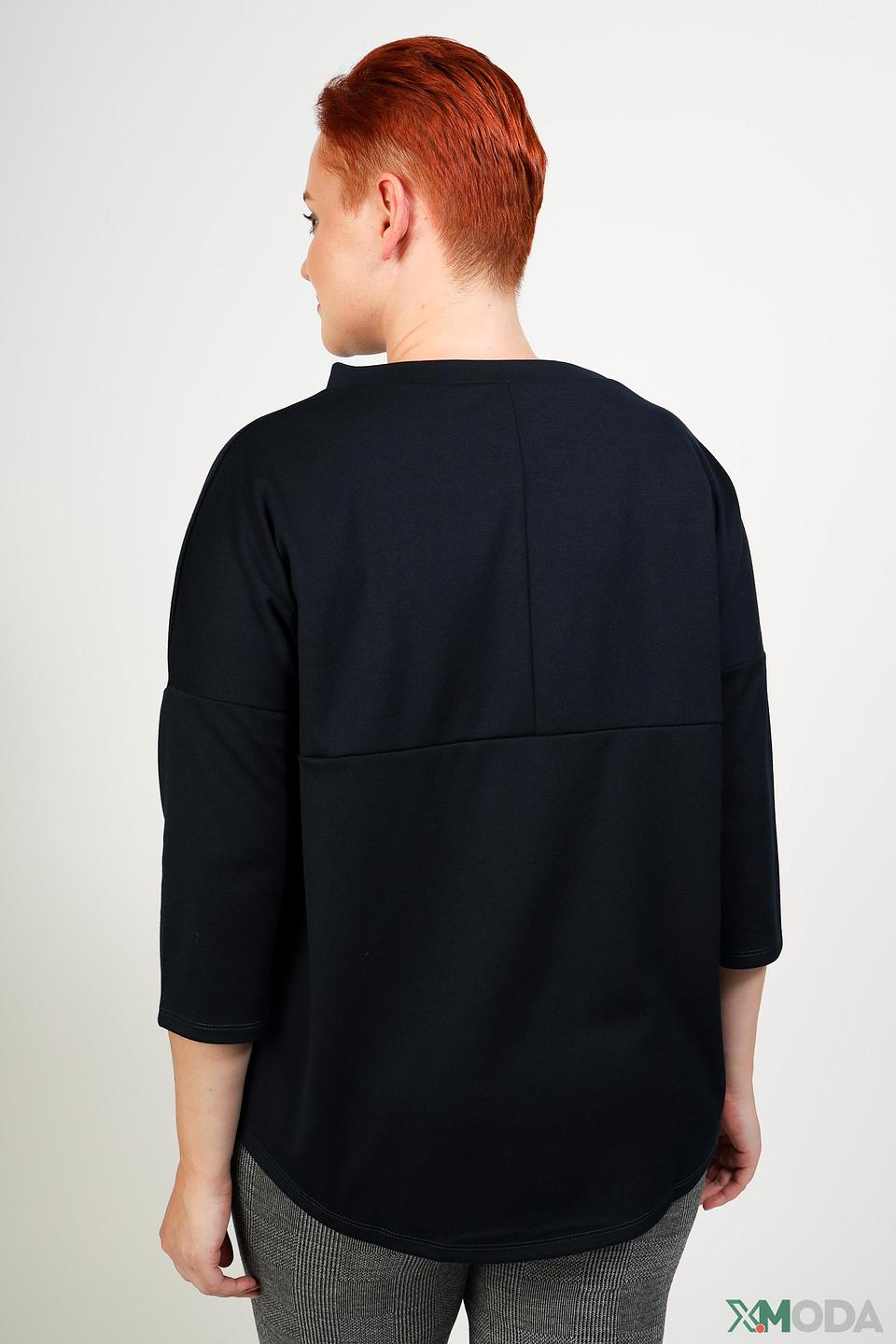 Пуловер Pezzo тёмно-синий с 3/4 рукавом