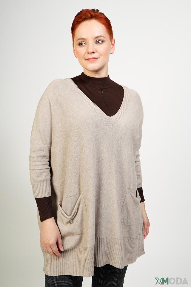 Пуловер Pezzo бежевый оверсайз