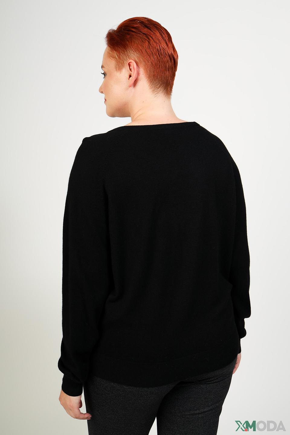 Пуловер Pezzo чёрный с лодочкой