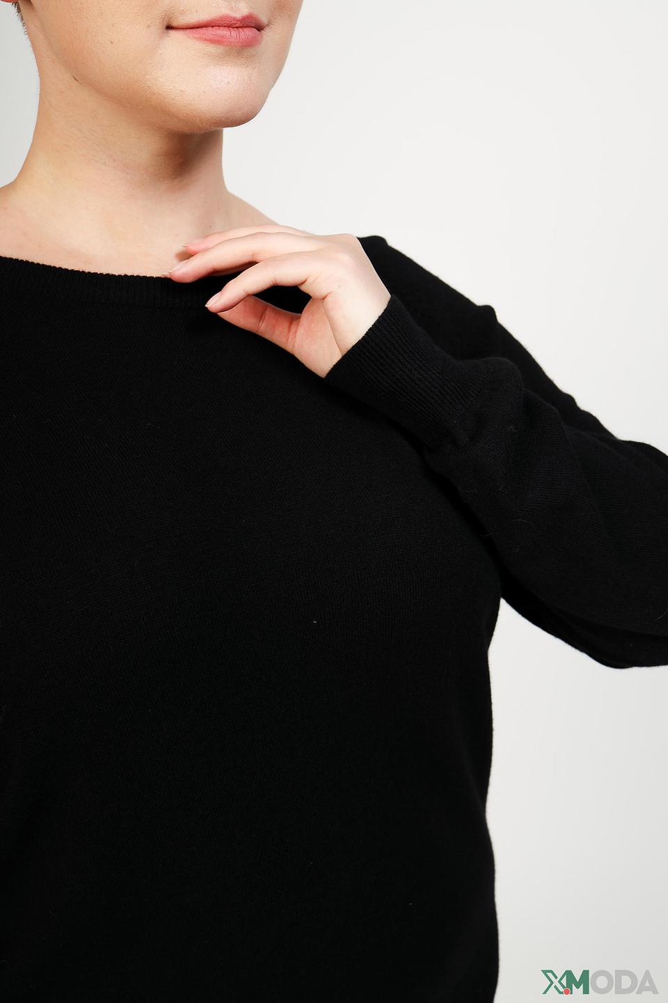 Пуловер Pezzo чёрный с лодочкой