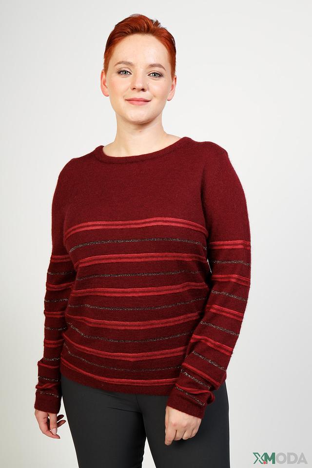 Пуловер Pezzo в полоску бордовый