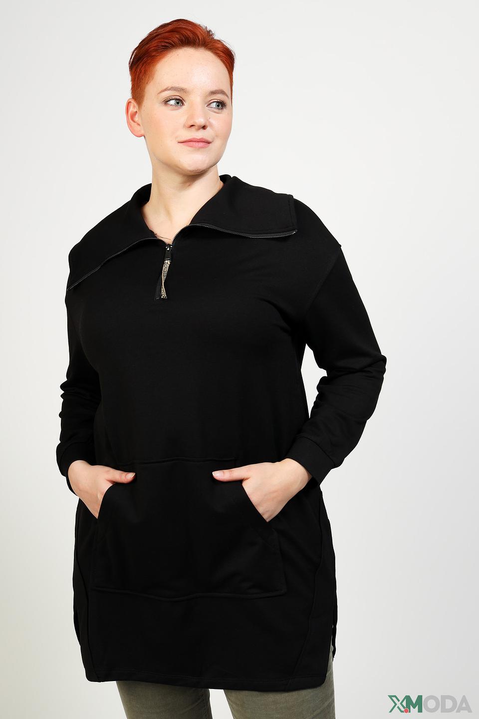 Пуловер Samoon с молнией чёрный