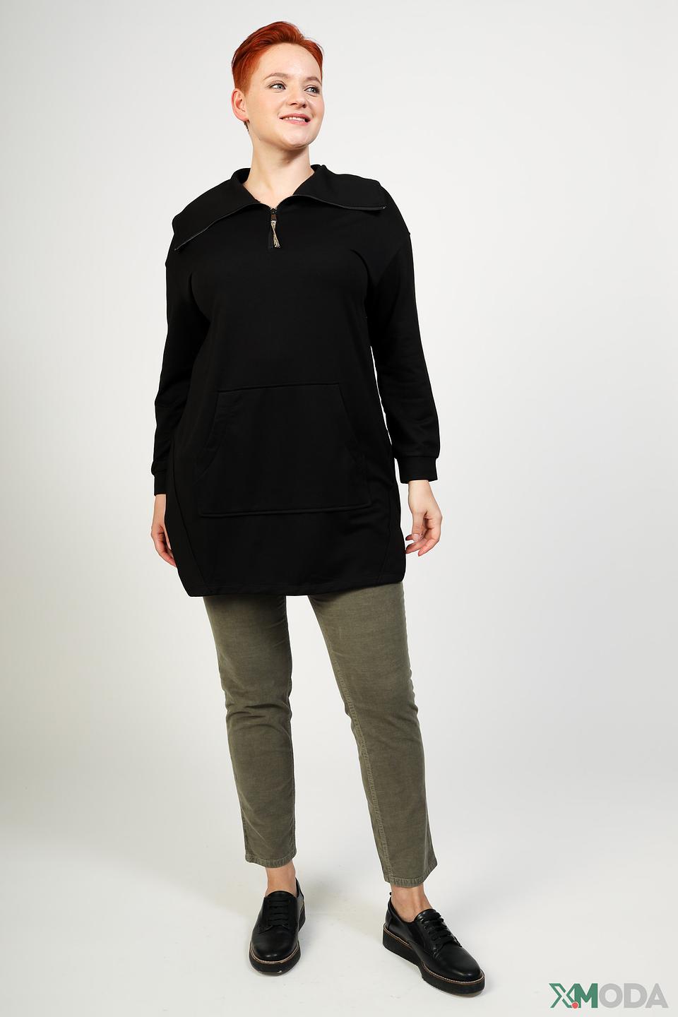 Пуловер Samoon с молнией чёрный