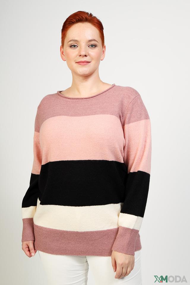 Пуловер Via Appia в полоску розовый