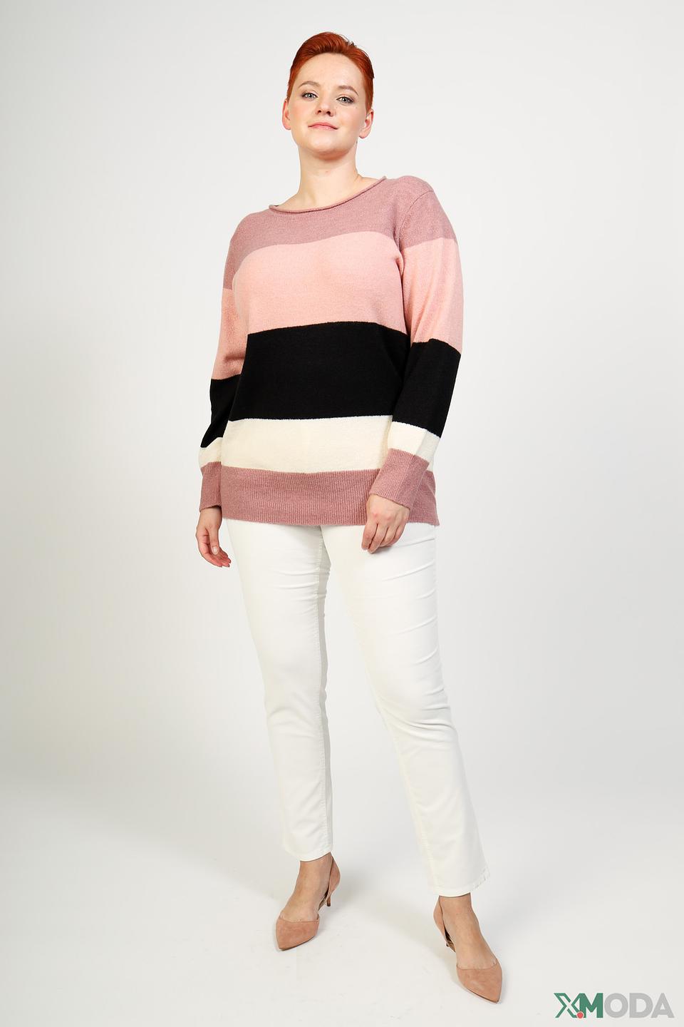 Пуловер Via Appia в полоску розовый