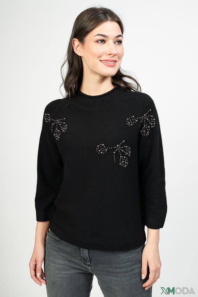 Пуловер Pezzo с вышивкой чёрный