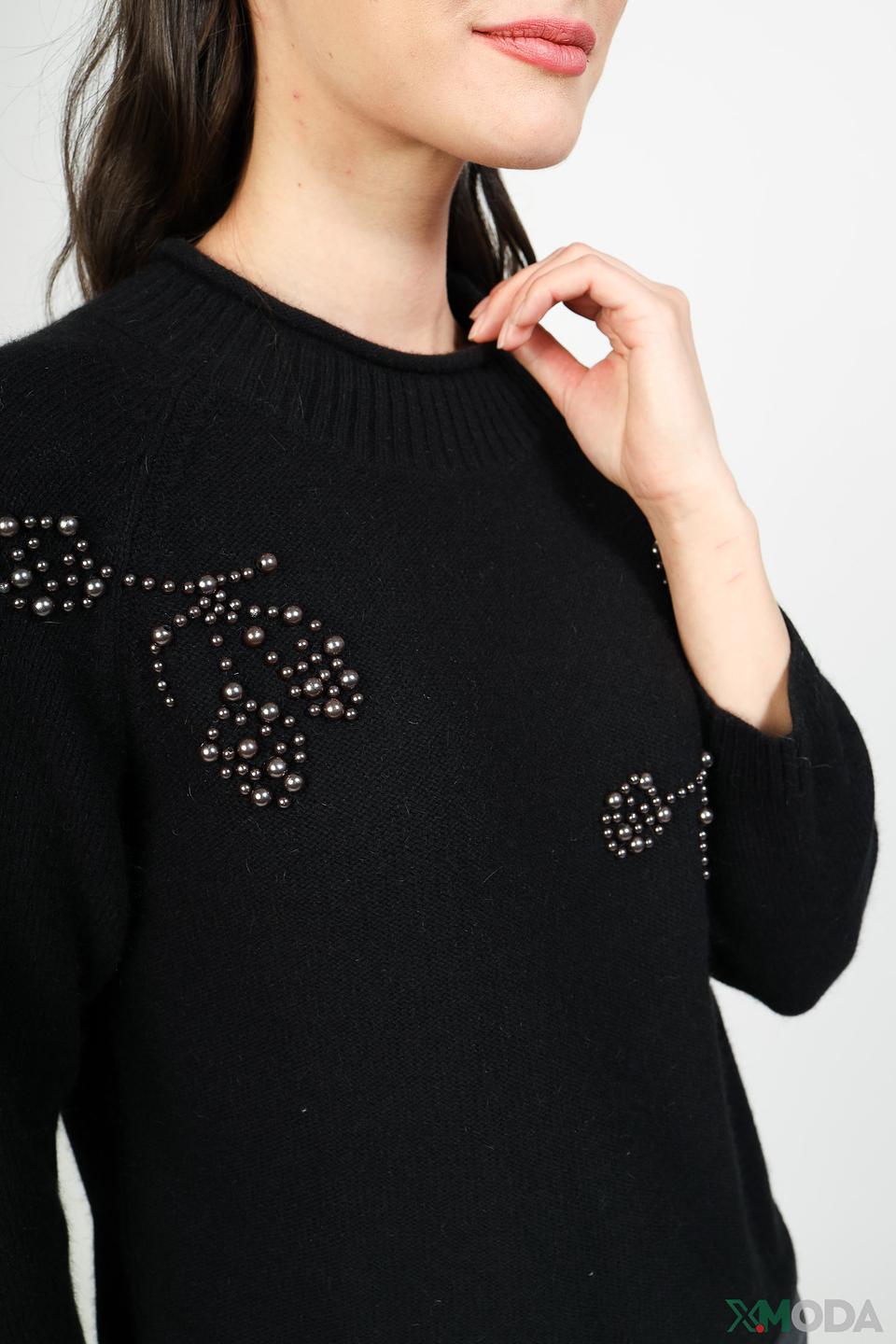 Пуловер Pezzo с вышивкой чёрный