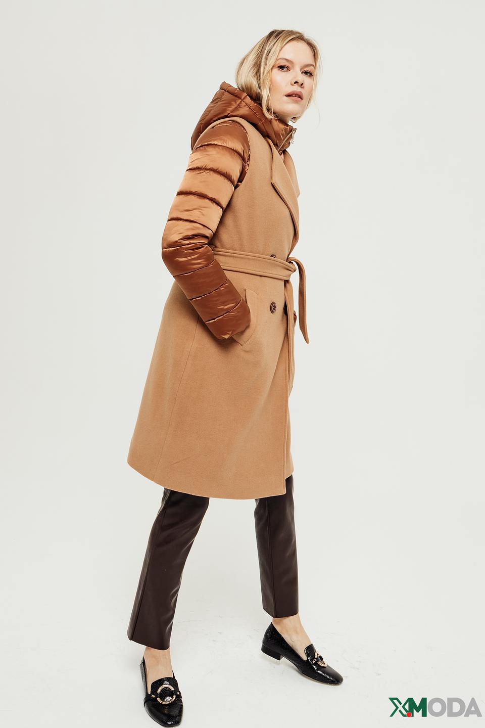 Пальто Gaudi Jeans комбинированное бежевое