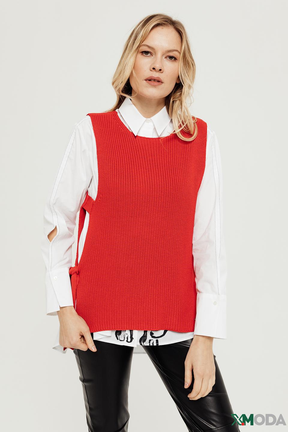 Жилет Taifun вязаный красный