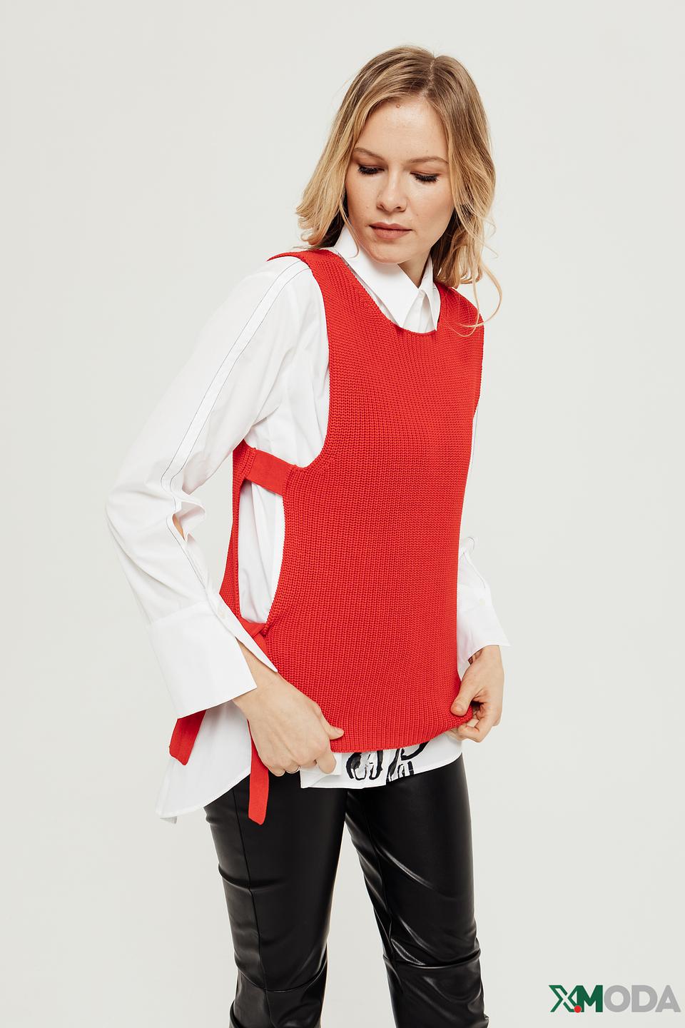 Жилет Taifun вязаный красный