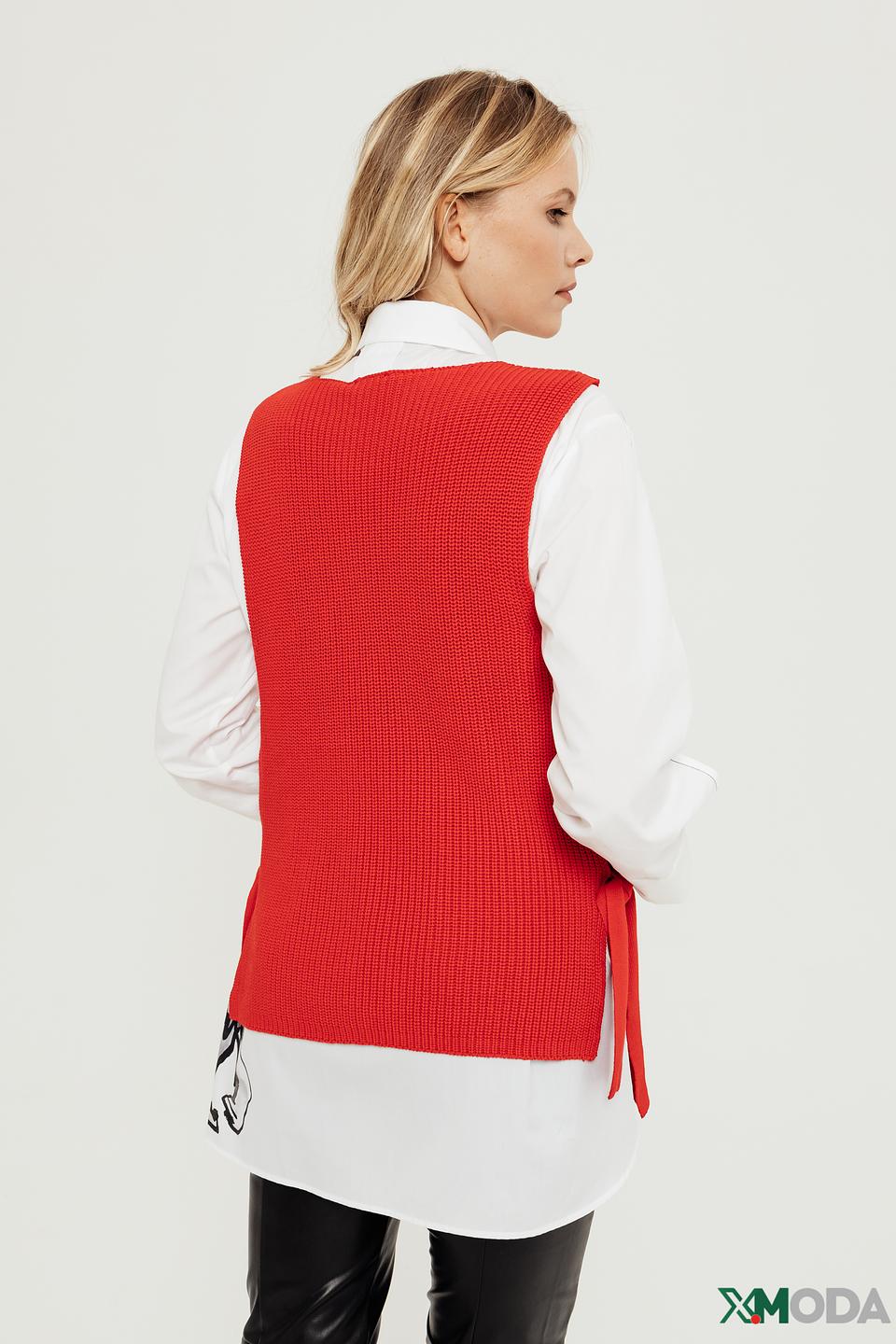 Жилет Taifun вязаный красный