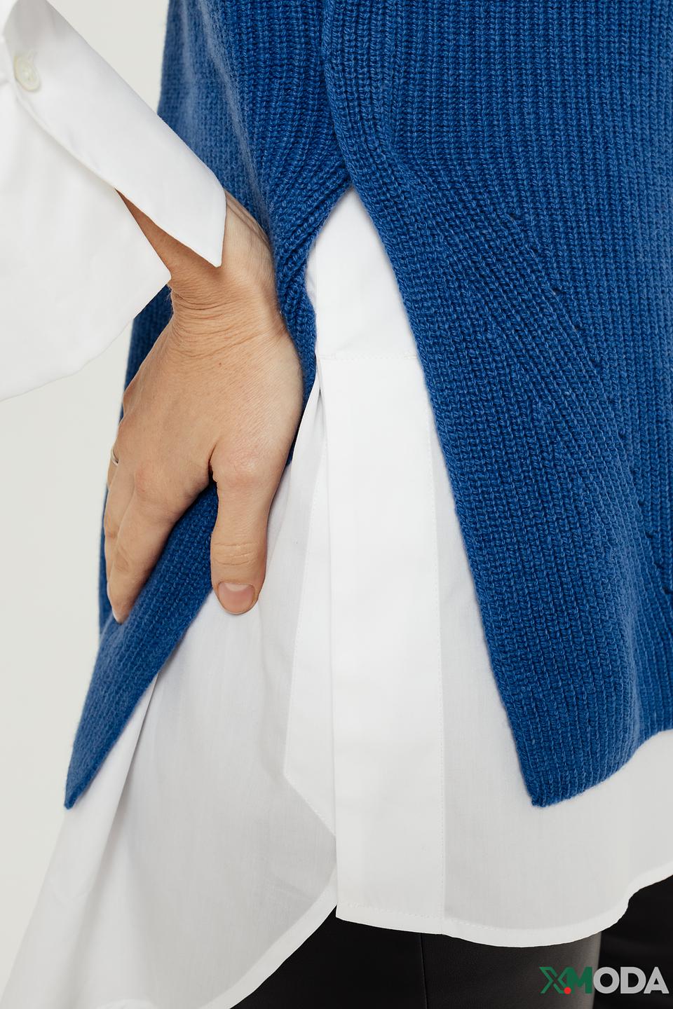 Жилет Oui вязаный синий