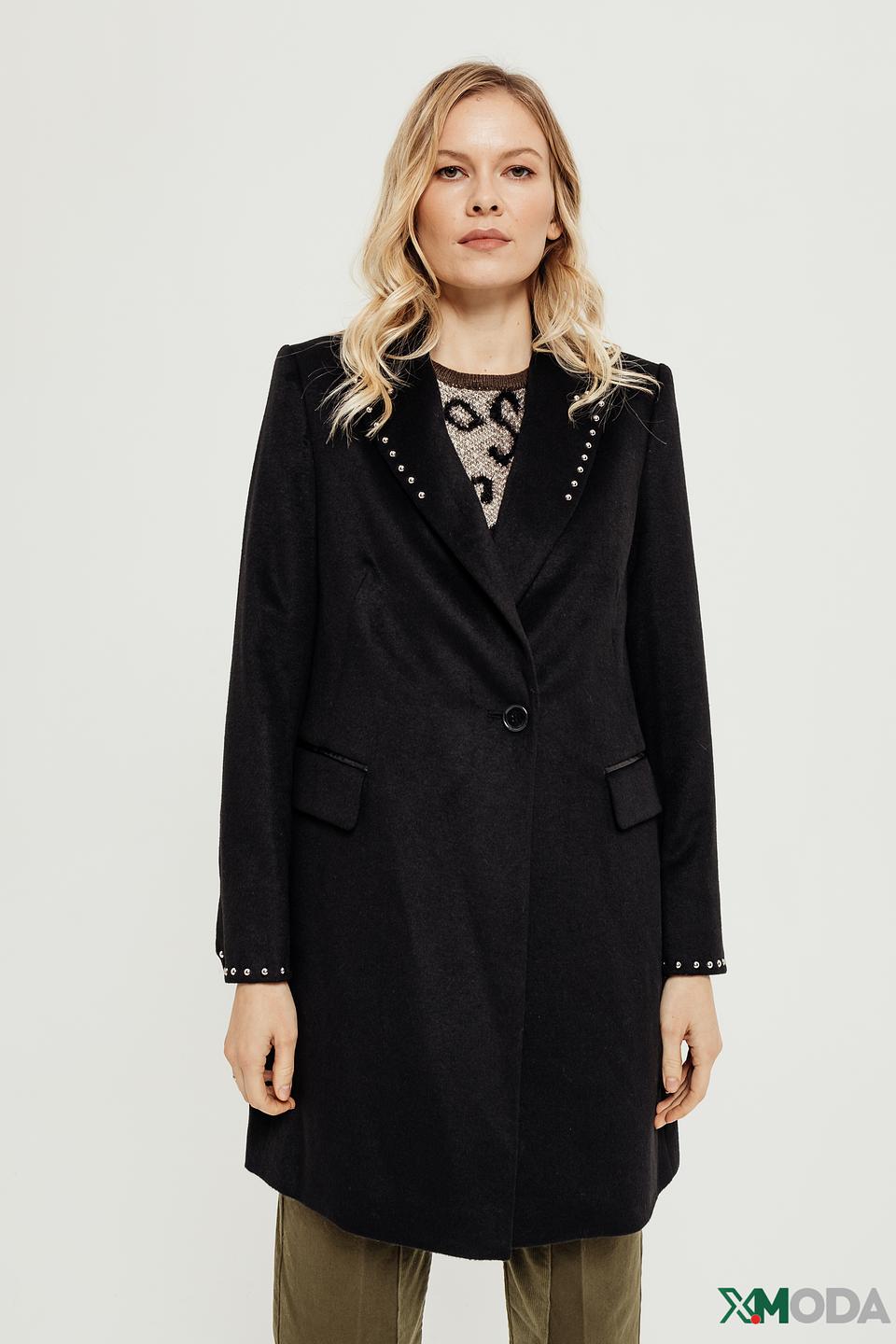 Пальто Taifun чёрное с декором