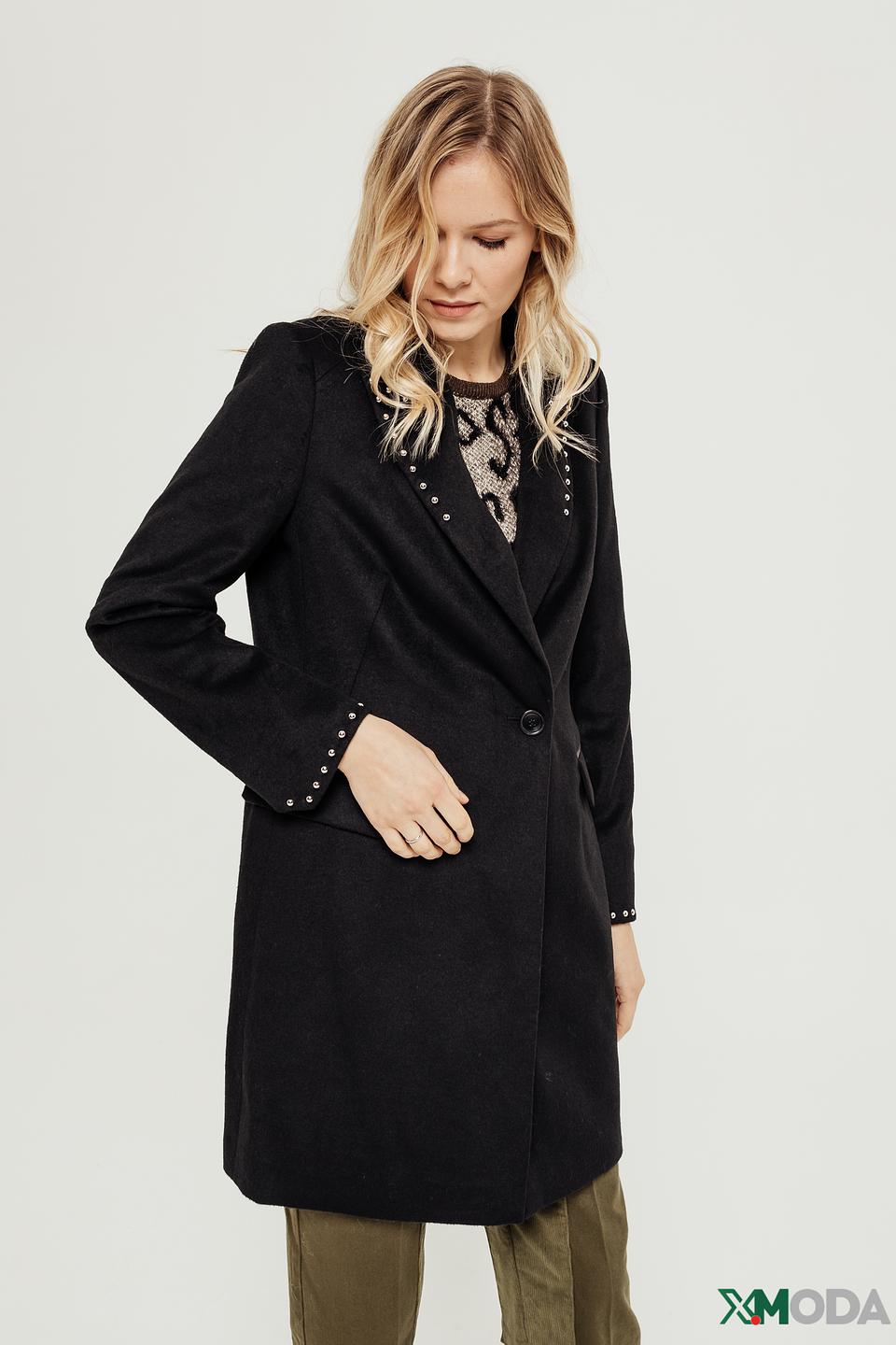 Пальто Taifun чёрное с декором