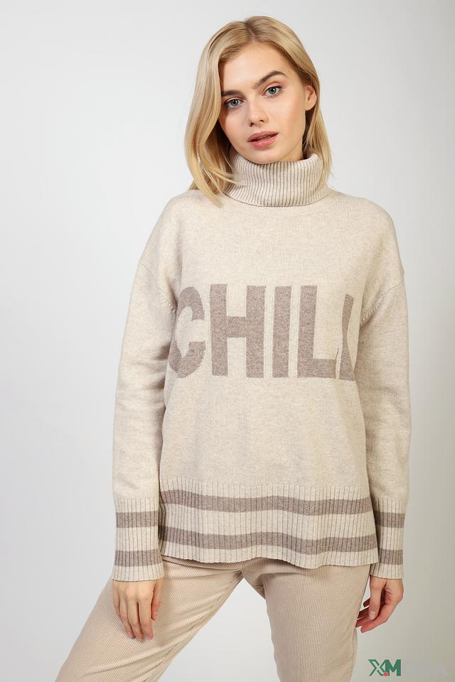 Водолазка Oui с надписью "CHIL"