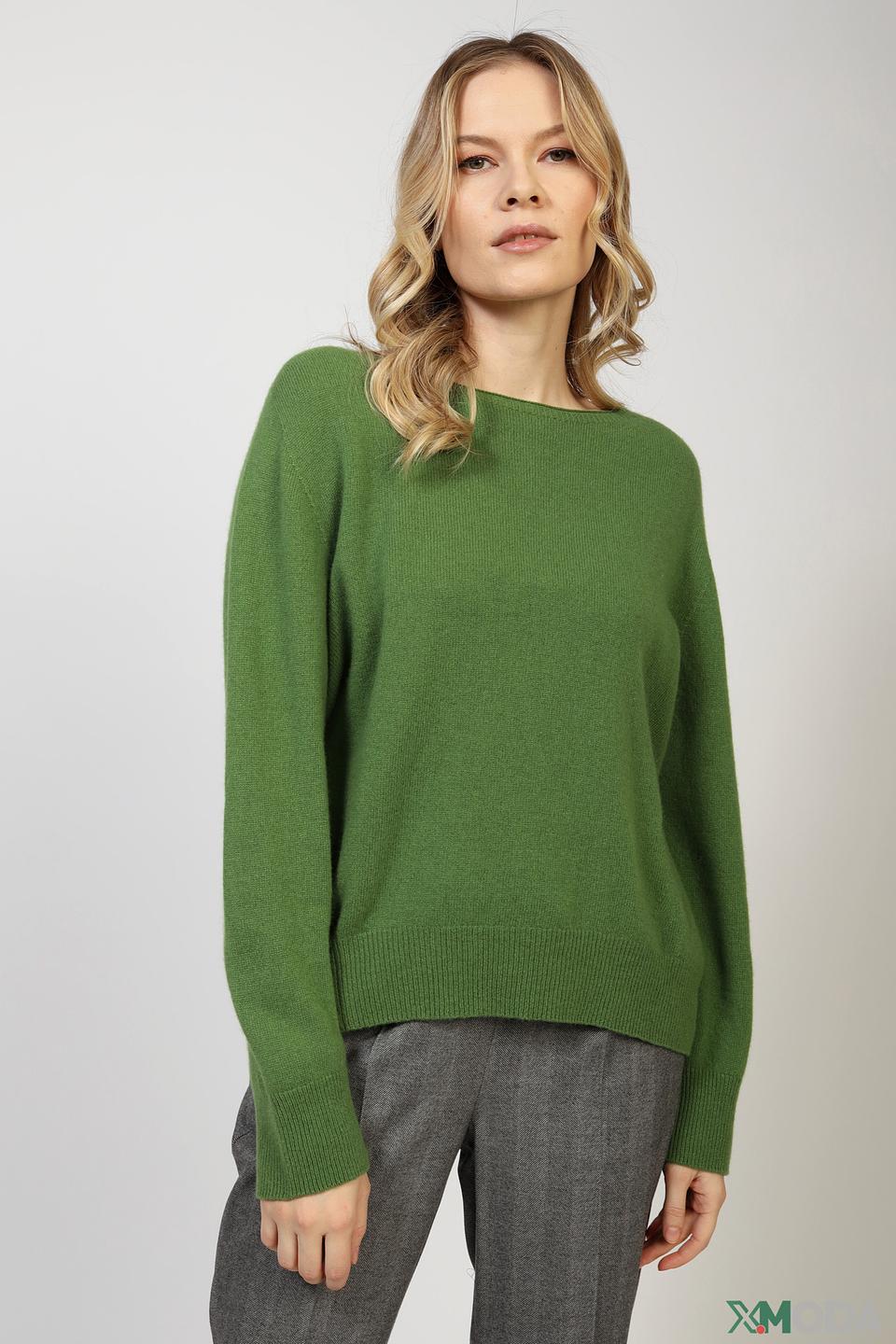 Пуловер Oui зелёный кашемир