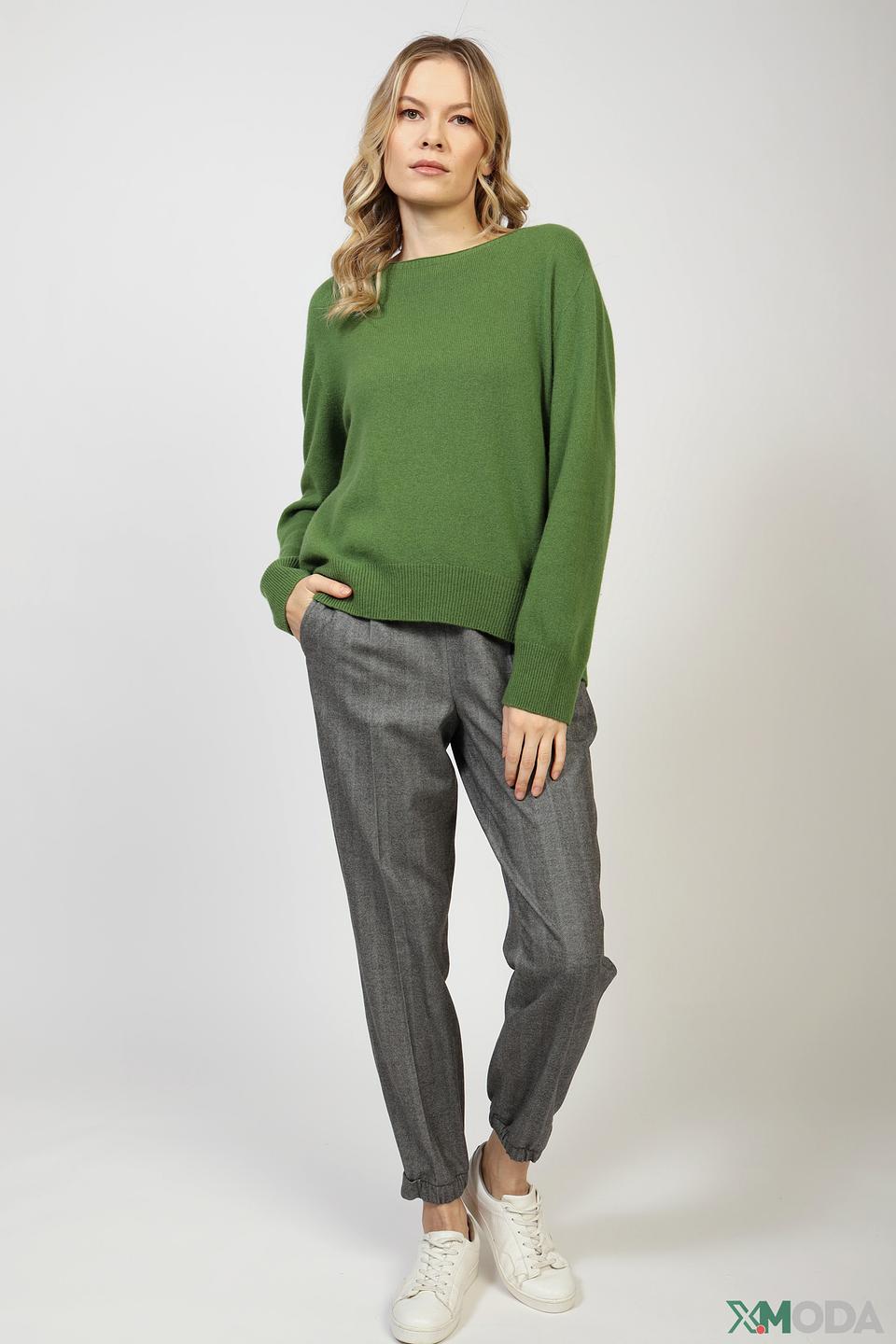 Пуловер Oui зелёный кашемир