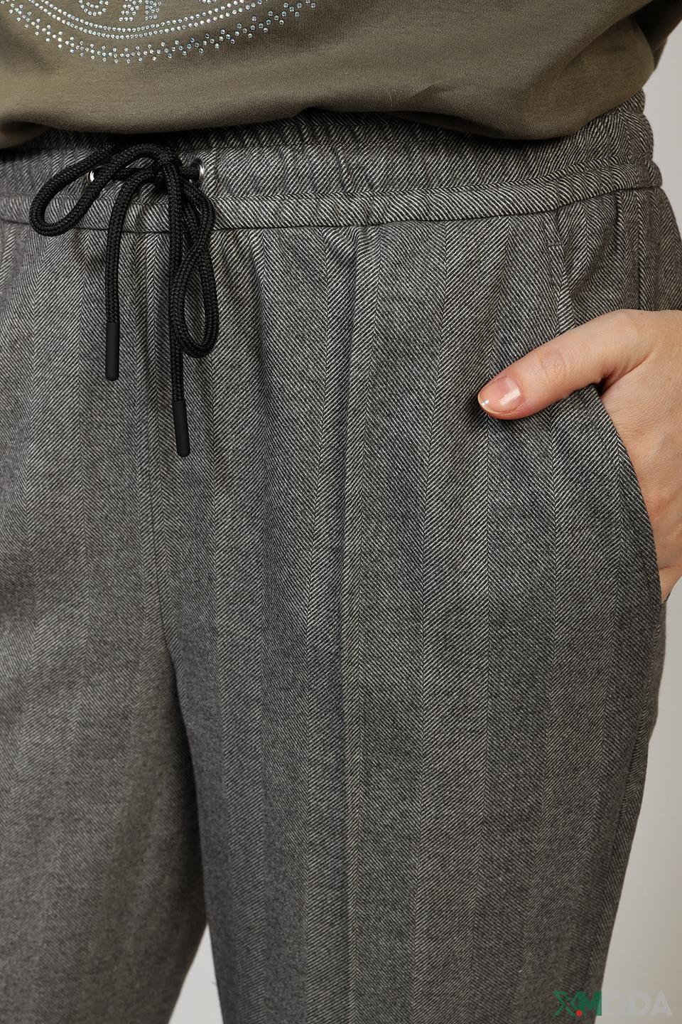 Брюки Oui серые в клетку