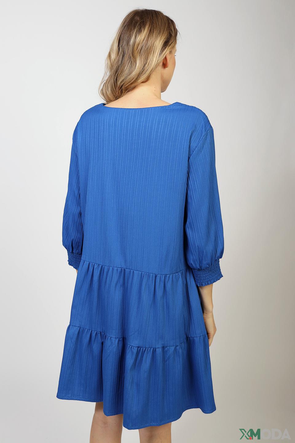 Платье Comma синее с оборками