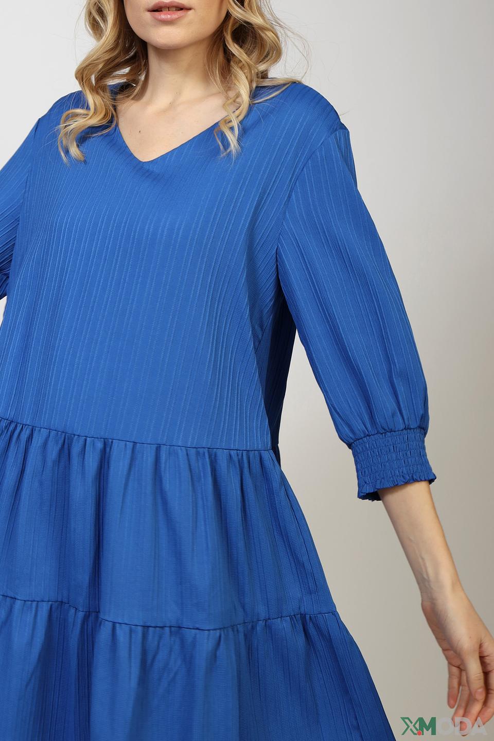 Платье Comma синее с оборками