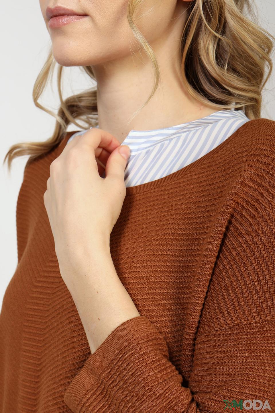 Блуза Comma с текстурой коричневая