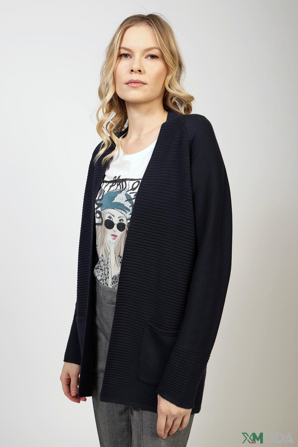 Жакет Olsen вязаный тёмно-синий