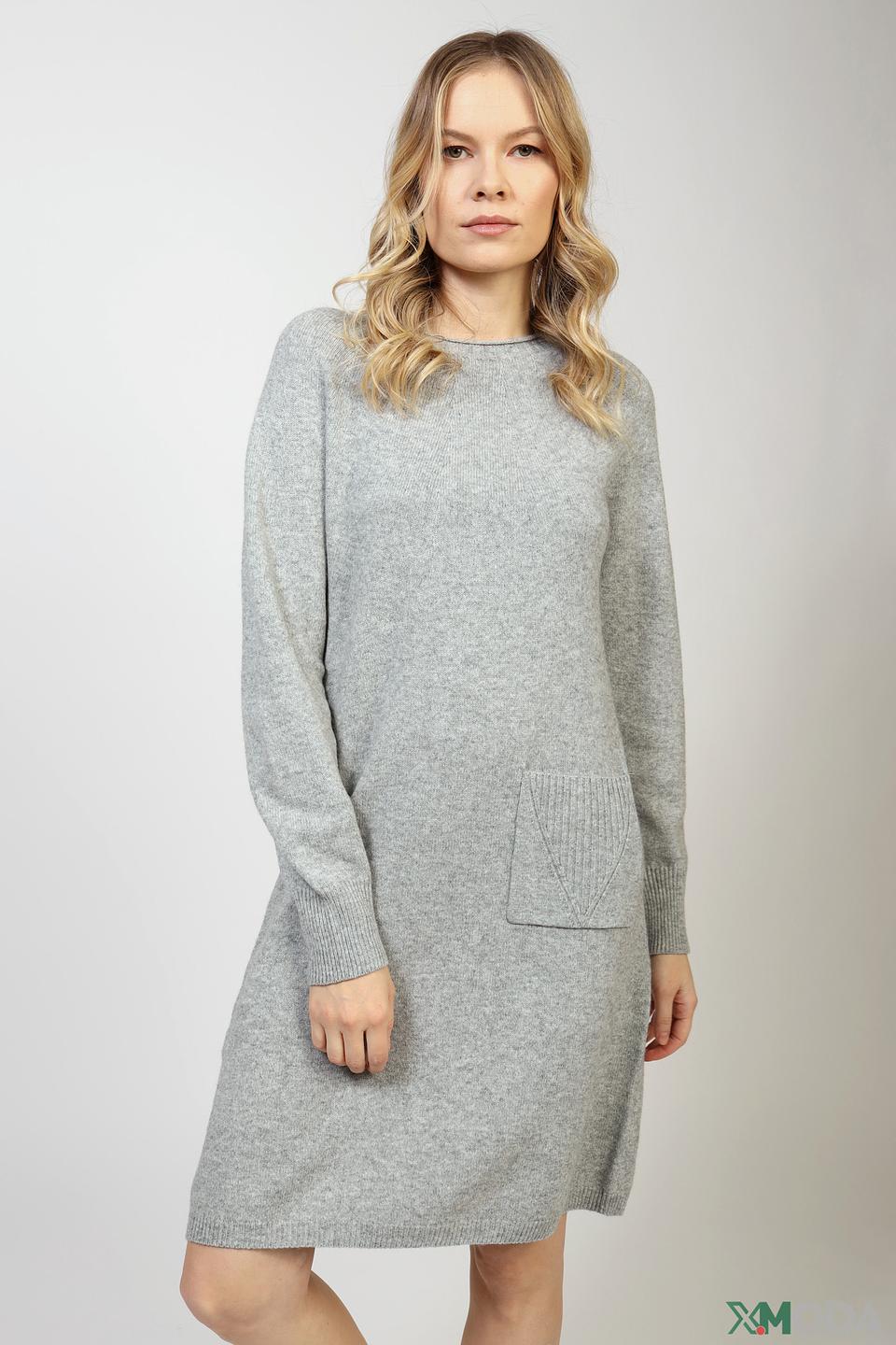 Платье Oui серое вязаное