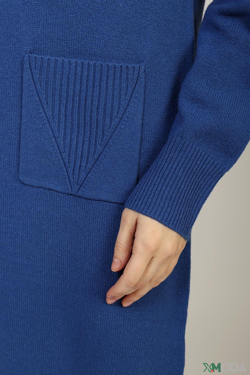 Платье Oui вязаное синее