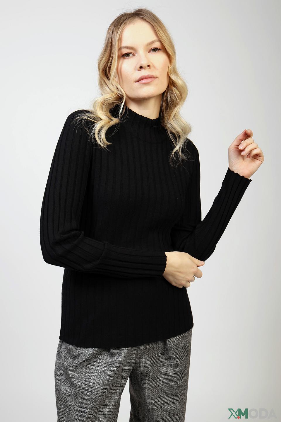 Пуловер Marc Cain чёрный с воротником