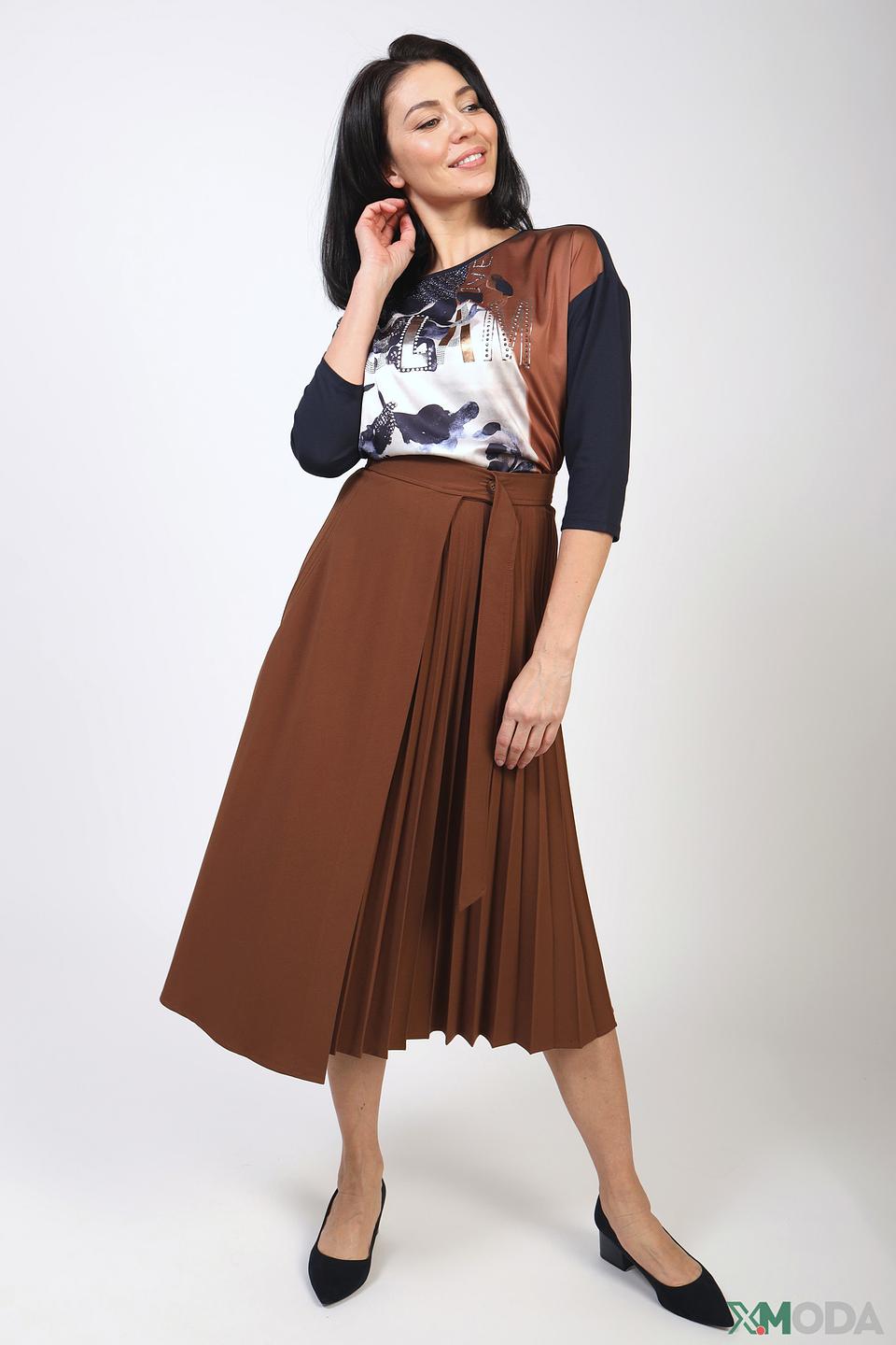 Юбка Kaos плиссированная коричневая
