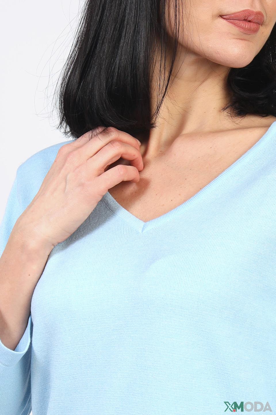 Пуловер Eugen Klein голубой с принтом