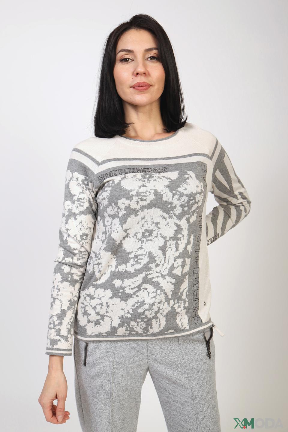 Пуловер Rabe collection с принтом серый