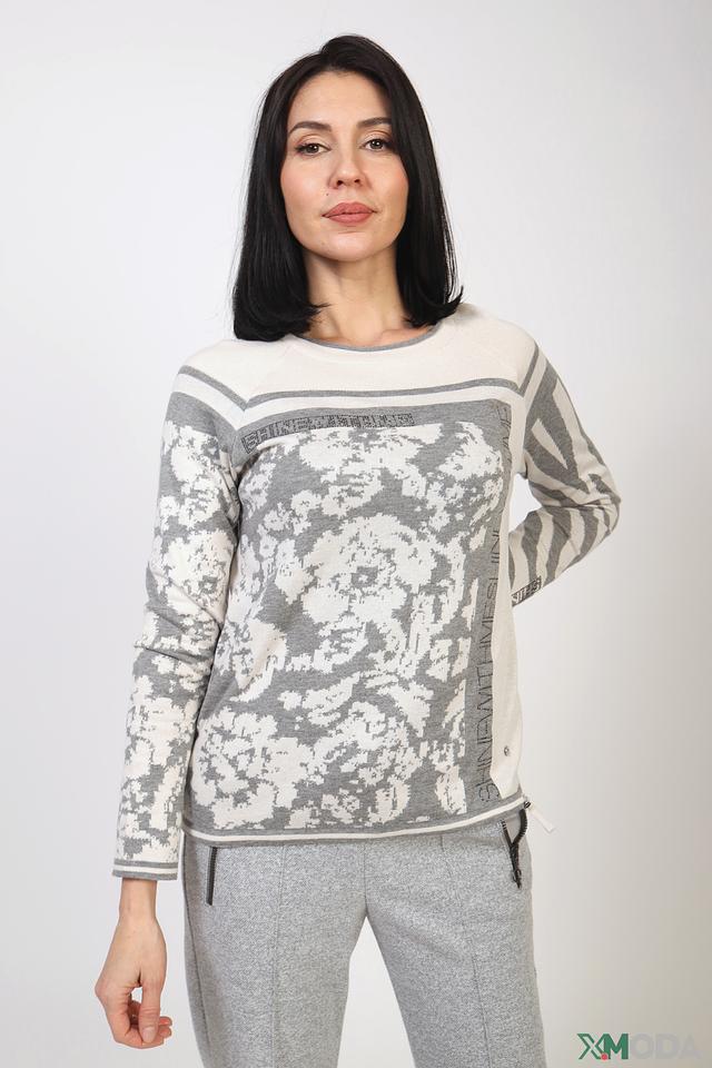 Пуловер Rabe collection с принтом серый