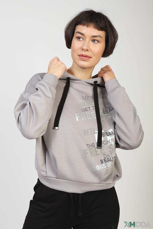 Толстовка Monari серая с принтом