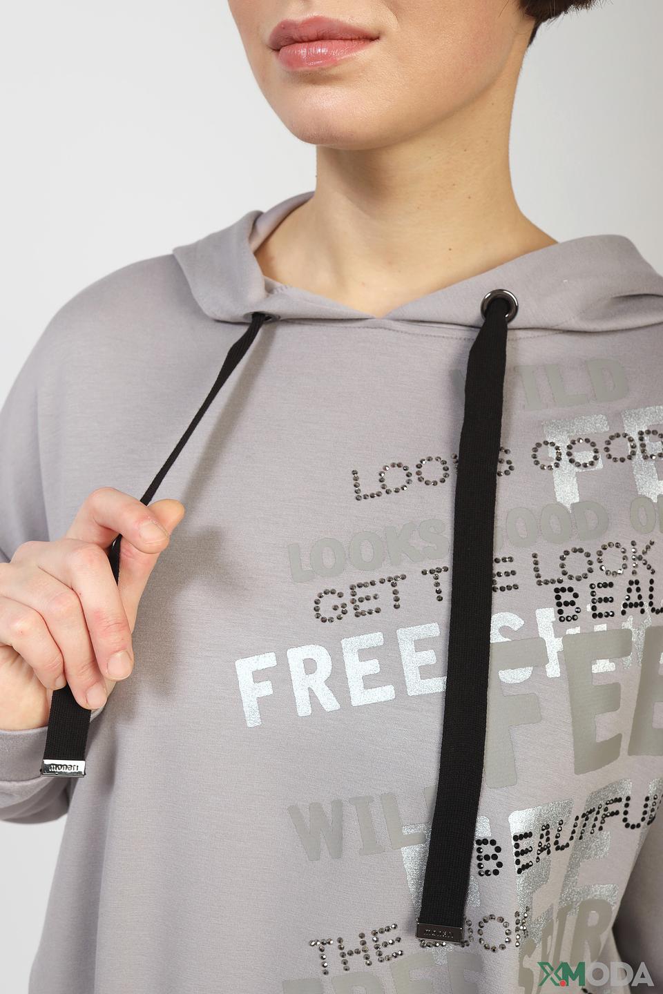 Толстовка Monari серая с принтом