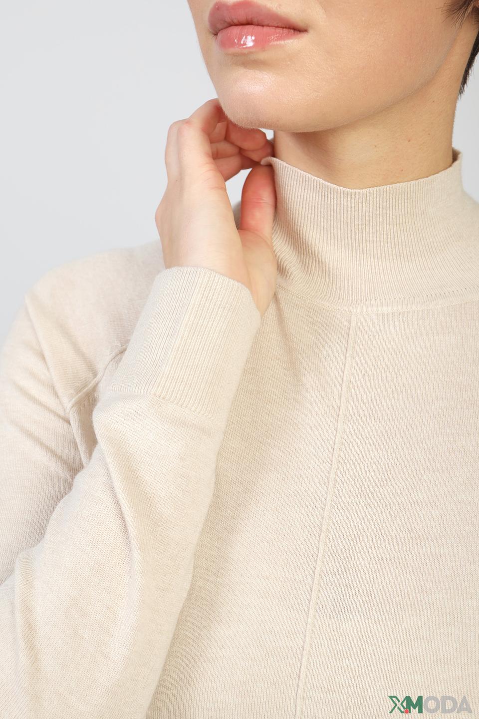 Пуловер Pezzo бежевый с горлом