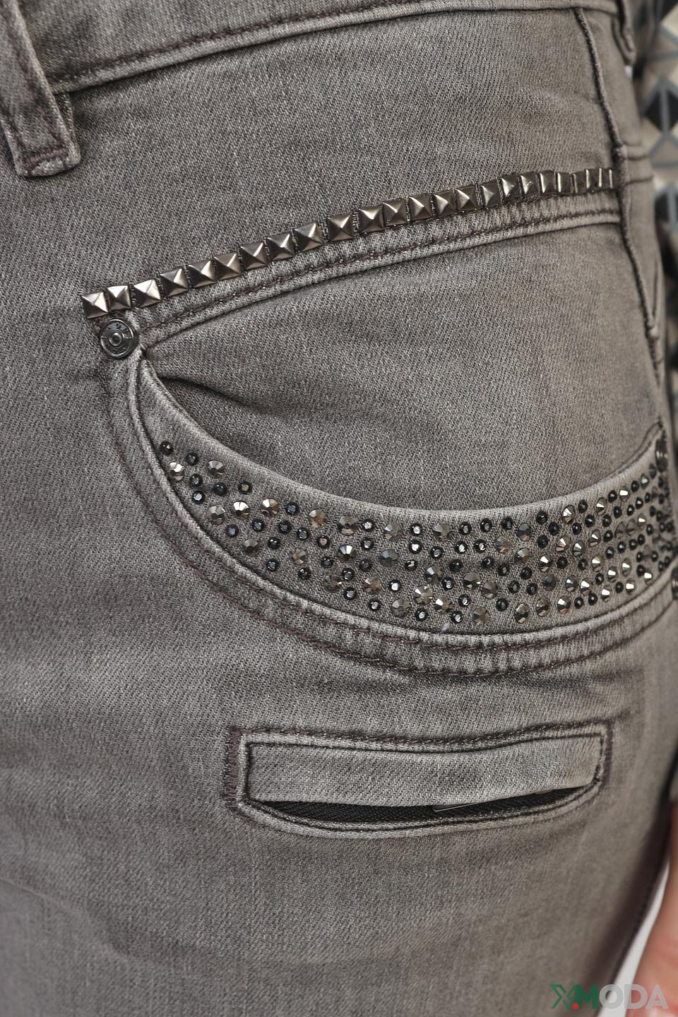 Джинсы Oui серые с декором