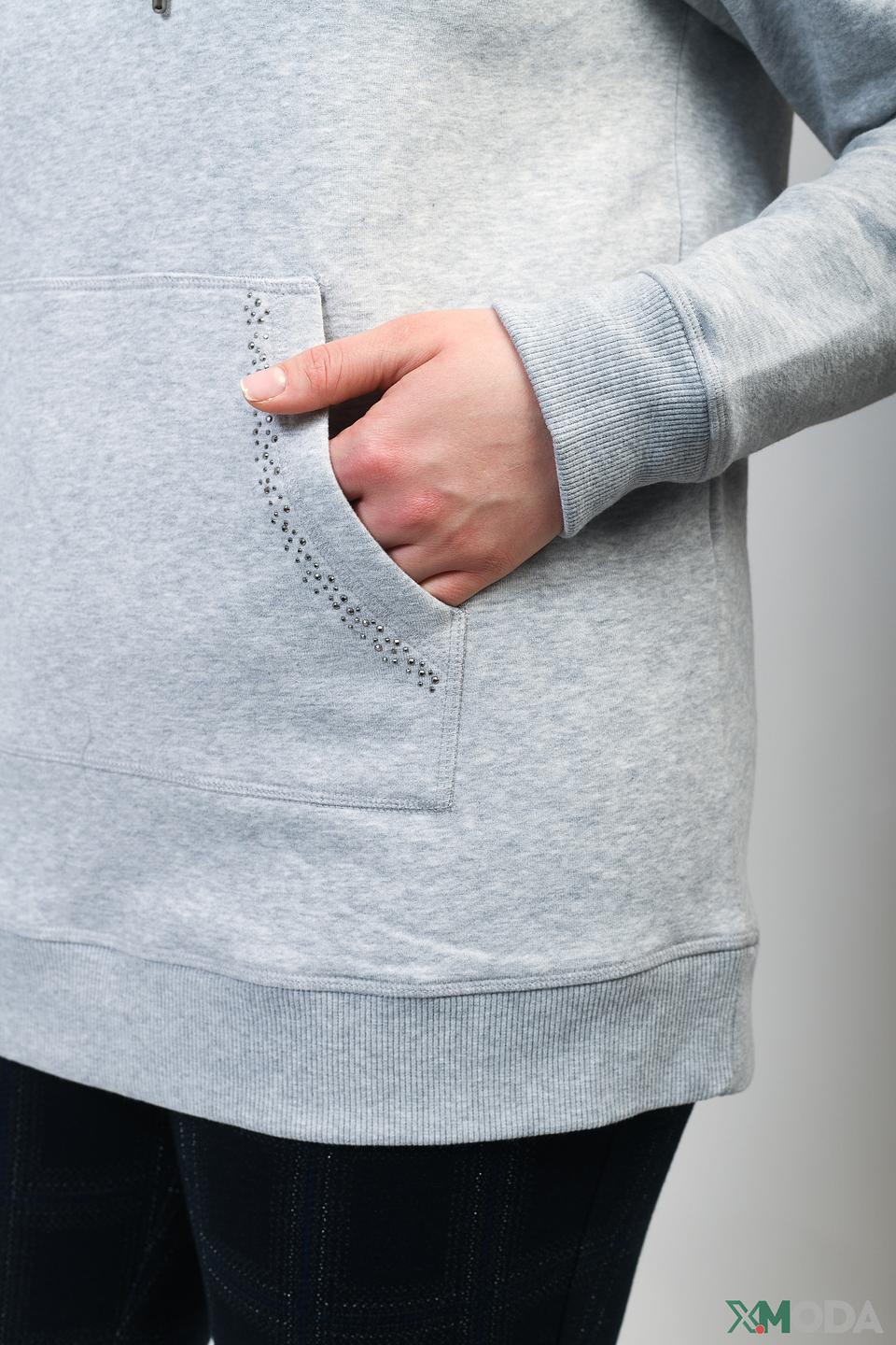 Пуловер Via Appia серый с капюшоном