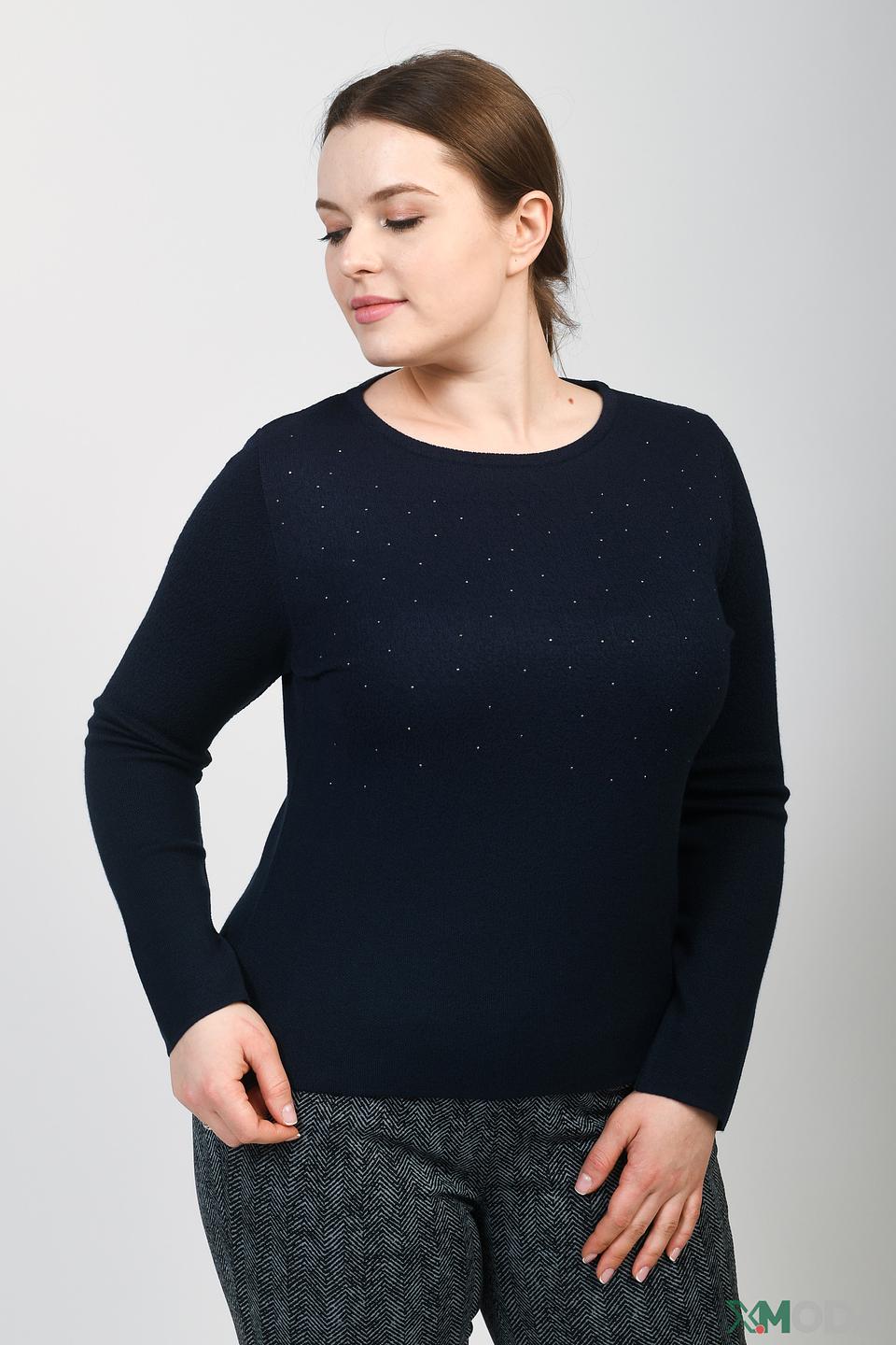 Пуловер Rabe collection с пайетками тёмно-синий