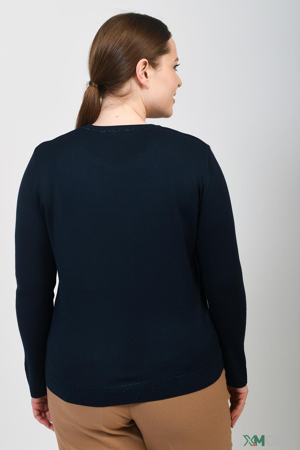 Пуловер Rabe collection с пайетками тёмно-синий