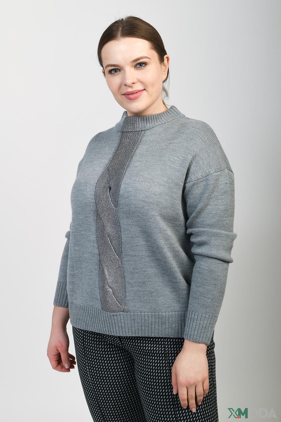 Пуловер Pezzo серый с косами