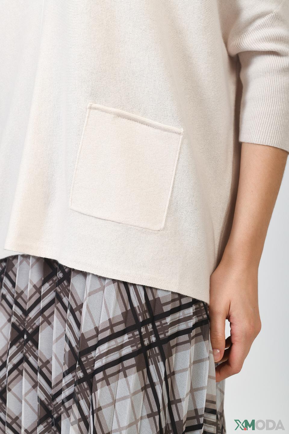 Пуловер Lecomte бежевый с карманами