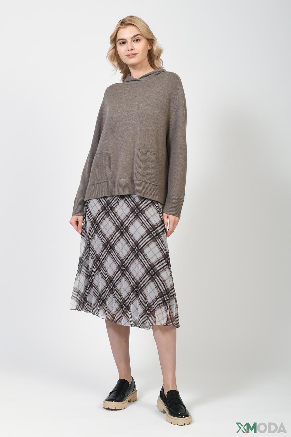 Пуловер Lecomte с капюшоном бежевый