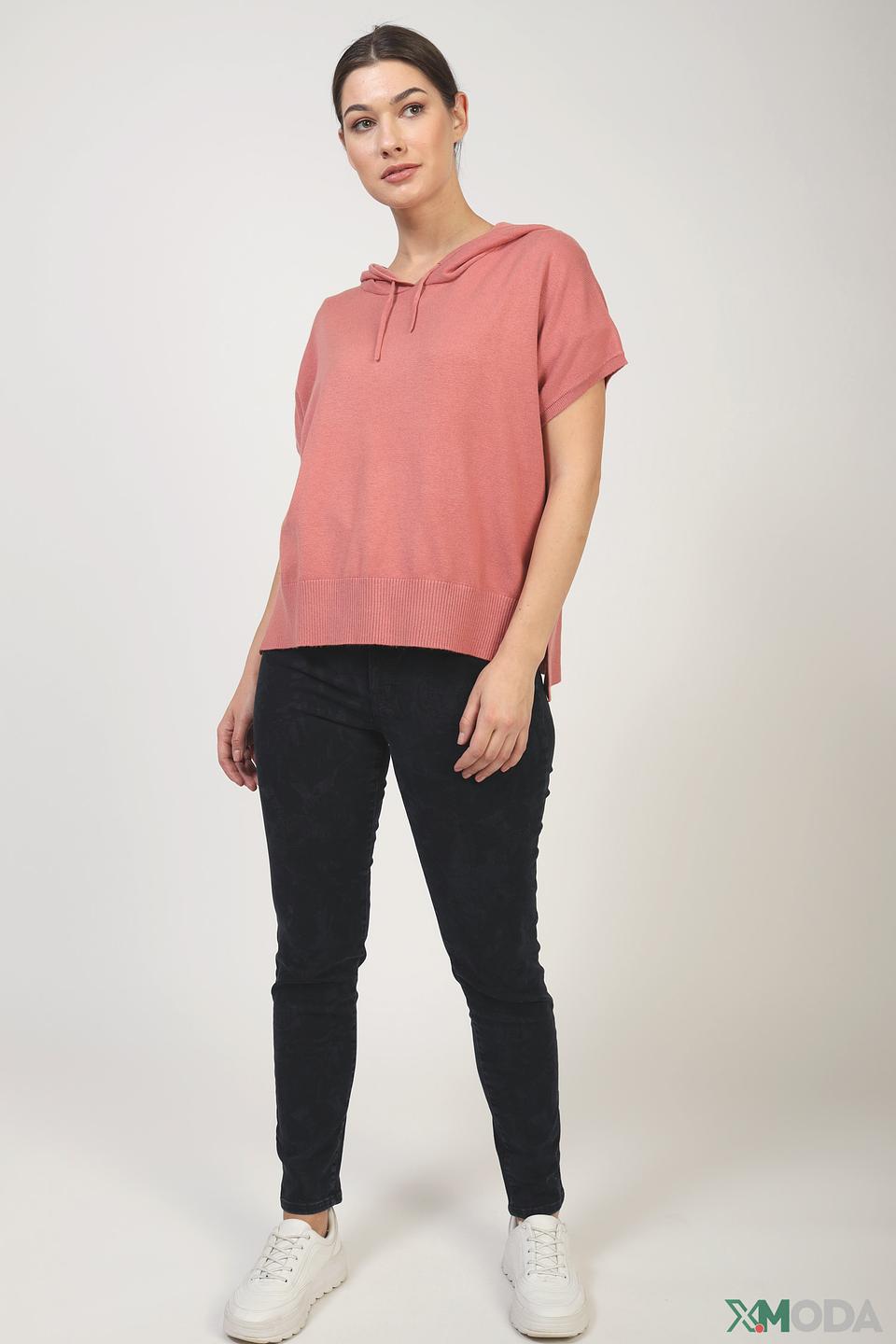 Пуловер Bianca с капюшоном розовый