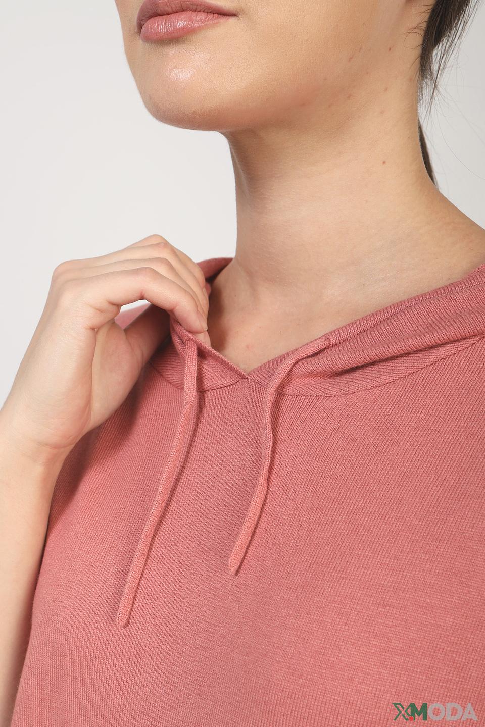 Пуловер Bianca с капюшоном розовый